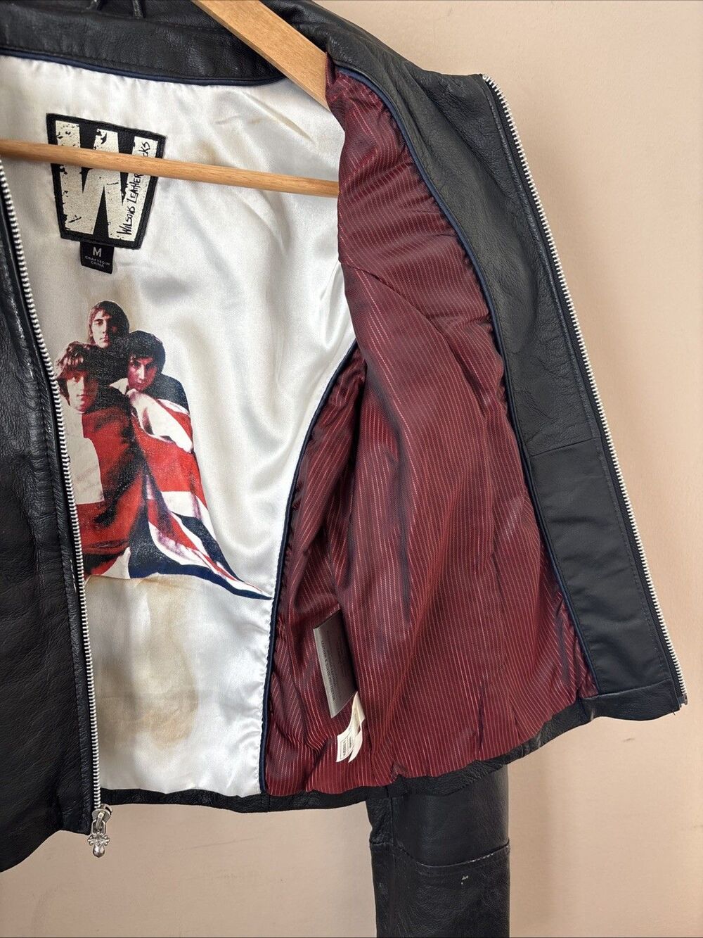 The Who x Wilsons Leather Jacket Womens M Black Studded Moto Biker Rock - Picture 10 of 15